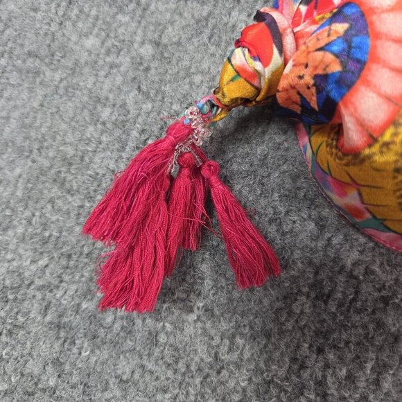 Ruby Yaya Kaftan Womens Large Multicolor Boho Tassel Embellished Top Festival - Picture 2 of 14